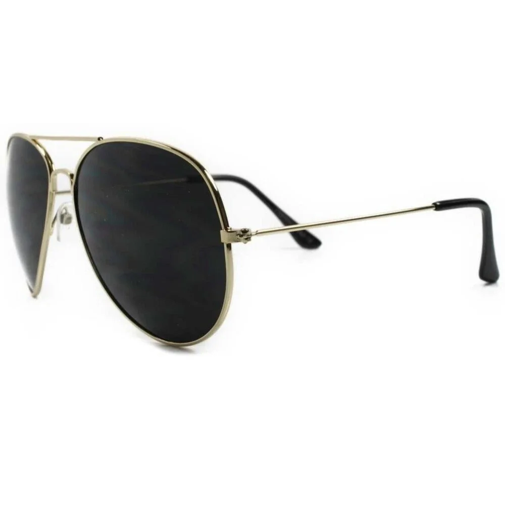 Top Gun Inspired Classic Retro 80s Air Force Gold & Black Mens Womens Sunglasses